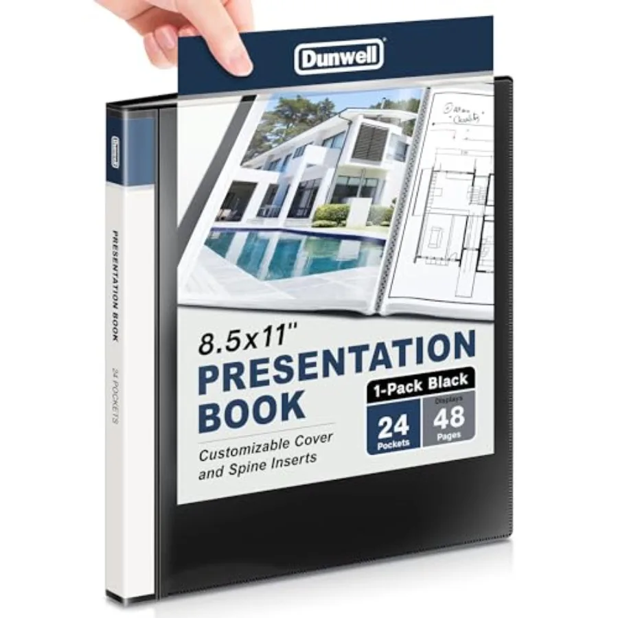 

Presentation Binder 24-Pocket, Displays 48 Pages, 8.5x11 Portfolio Binder with Plastic Sleeves, Storage and Organizer for Docum