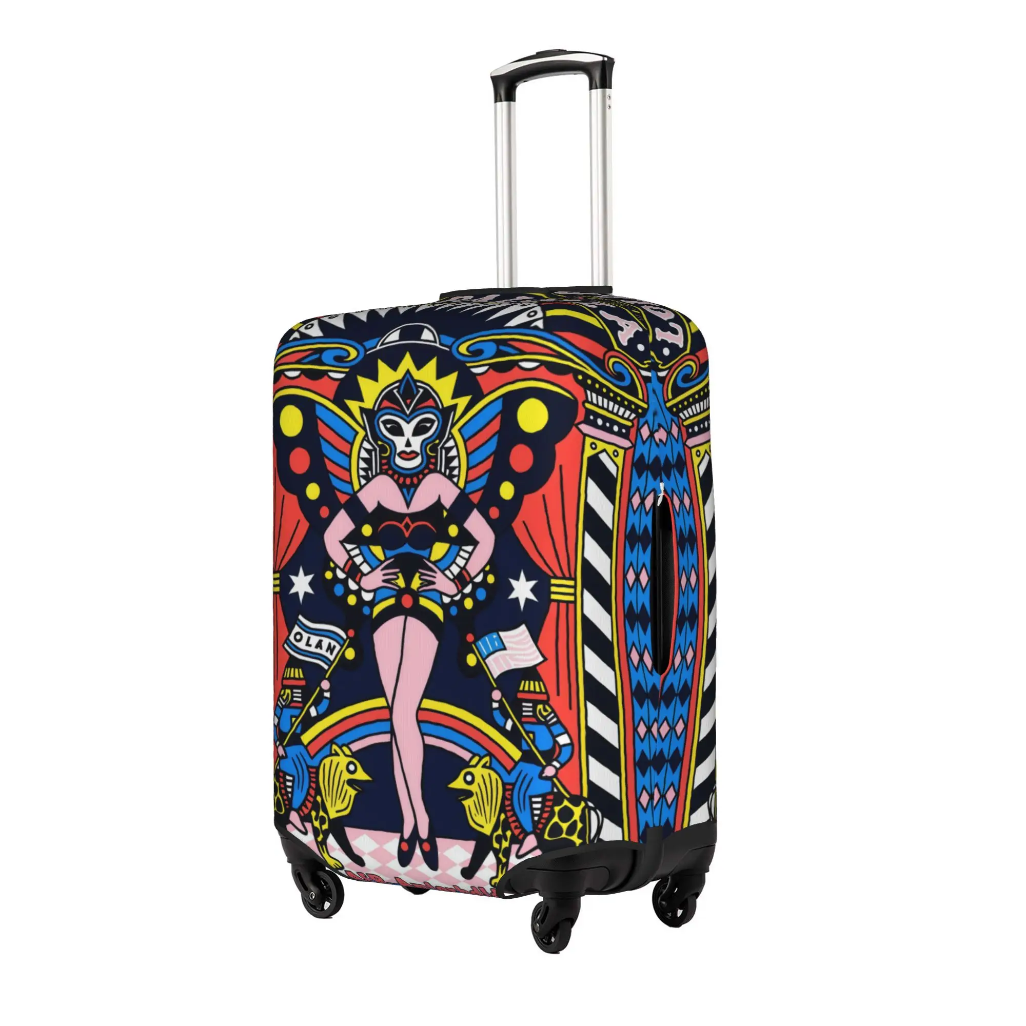 L-Lollapalooza Rock Heavy Metal Punk Luggage Cover Elastic Travel Suitcase Protective Covers Suit For 18-32 inch
