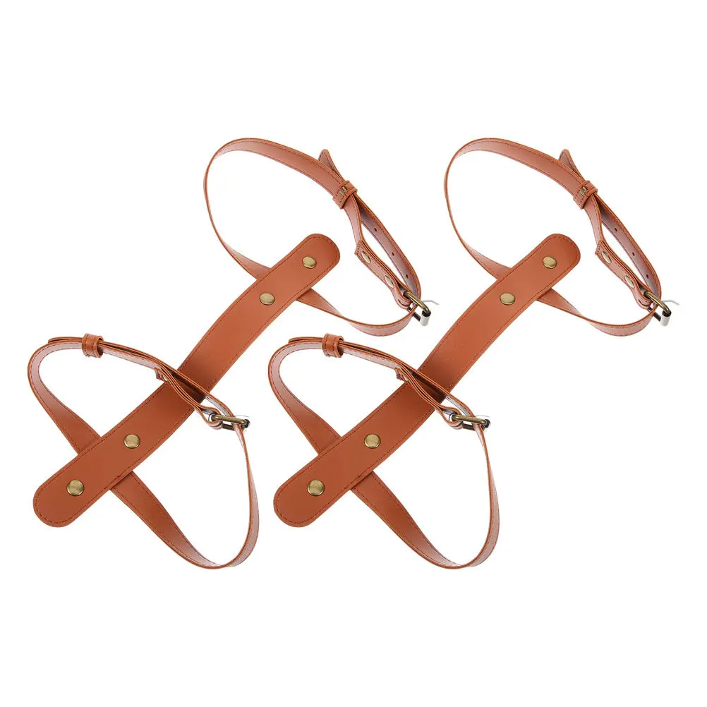 

2pcs Outdoor Carpet Strap Heavy Duty Pu Carry Belt For Camping Blanket Hiking Picnic Mat Travel Rug Carrier Portable Buckle