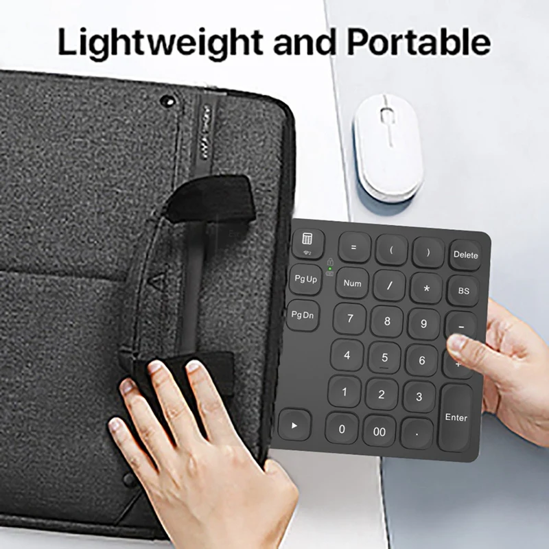 Dual Bluetooth Numeric Keyboard Rechargeable Wireless Numpad For PC Laptop Windows Slinet Digital Keyboard