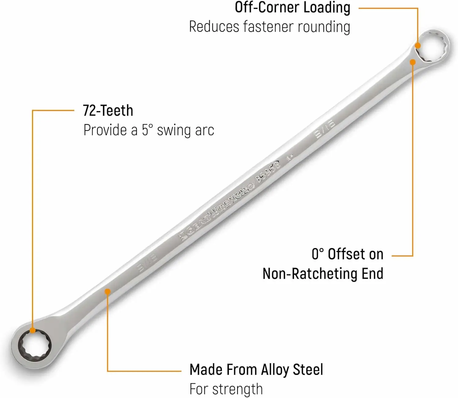 17 Piece 12 Point XL Double Box Ratcheting Wrench Set | Metric | 85989