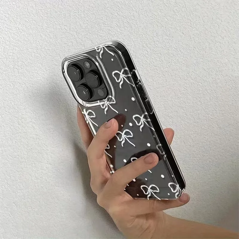 Immagine 7: Elegante custodia per telefono con fiocco bianco per IPhone 17 Air 16 15 Pro Max 11 13 14 Pro Max Plus 12 Mini 16E 7 8 Plus Cover morbida antiurto
