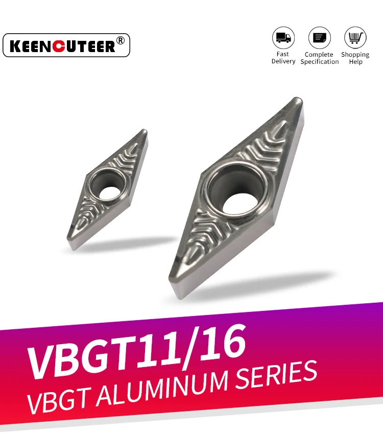 VBGT 110302 VBGT 110304 VBGT 160402 VBGT 160404 VBGT 160408 Aluminium-Hartmetalleinsatz für SVJBR-Drehmaschinenteile, CNC-Außendrehwerkzeug – Detail 1