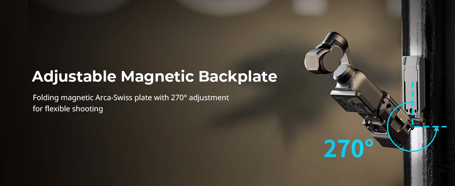 SmallRig Magnetischer Halterungsständer für DJI Osmo Pocket 4, 270 ° Verstellbarer Magnet-Erweiterungsadapter für Arca-Swiss Desktop-Halterung 6003 – Detail 2