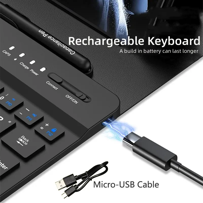 Imagem -05 - Destacável Teclado Bluetooth Flip Capa de Couro com Caneta Stylus Capa para Honor Magic v3 Vs3 v2 Rsr v vs Ultimate