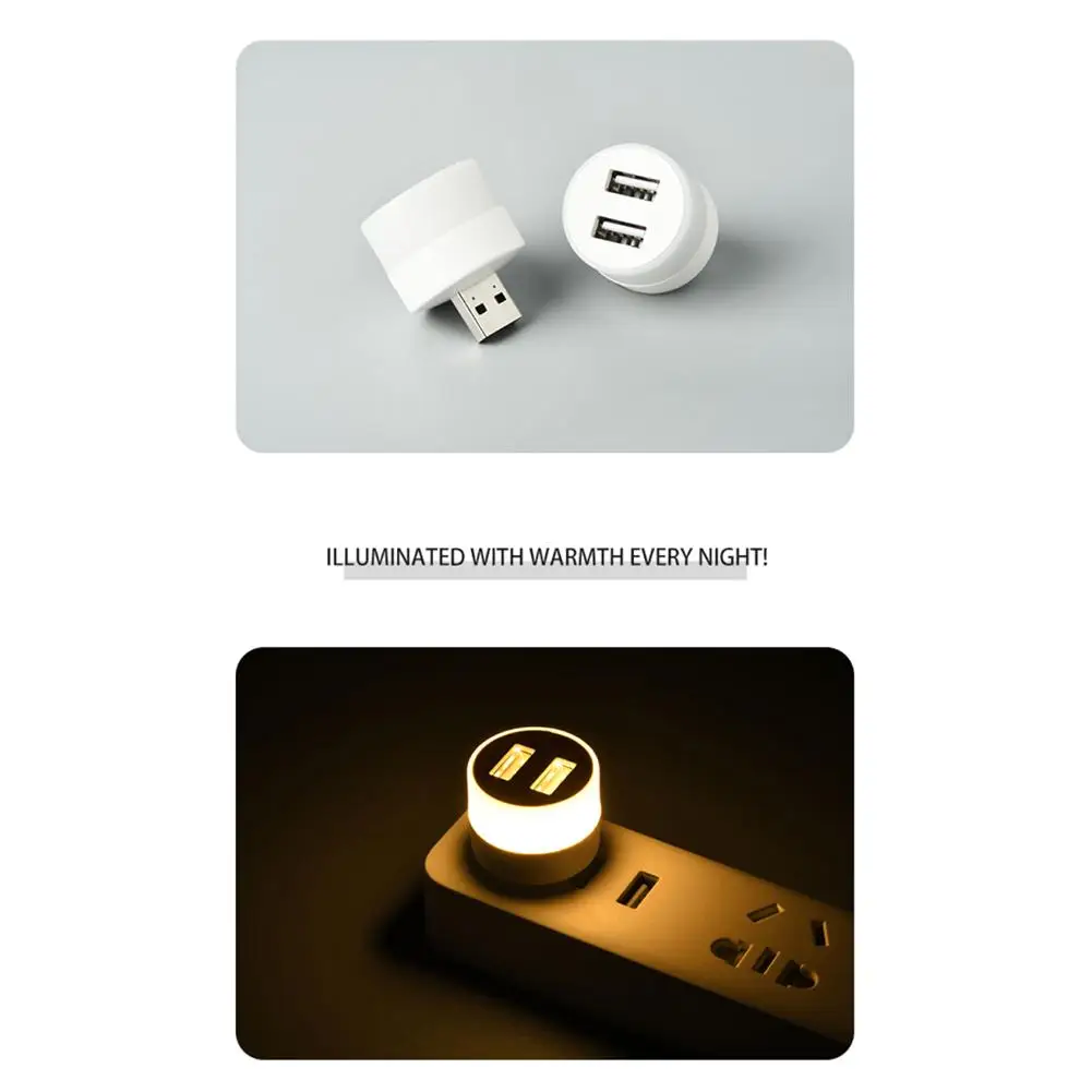 Lampu Disk portabel LED colokan USB lampu malam lampu baca 5V lampu buku Mini lampu bohlam Kemah luar ruangan bertenaga Power Bank