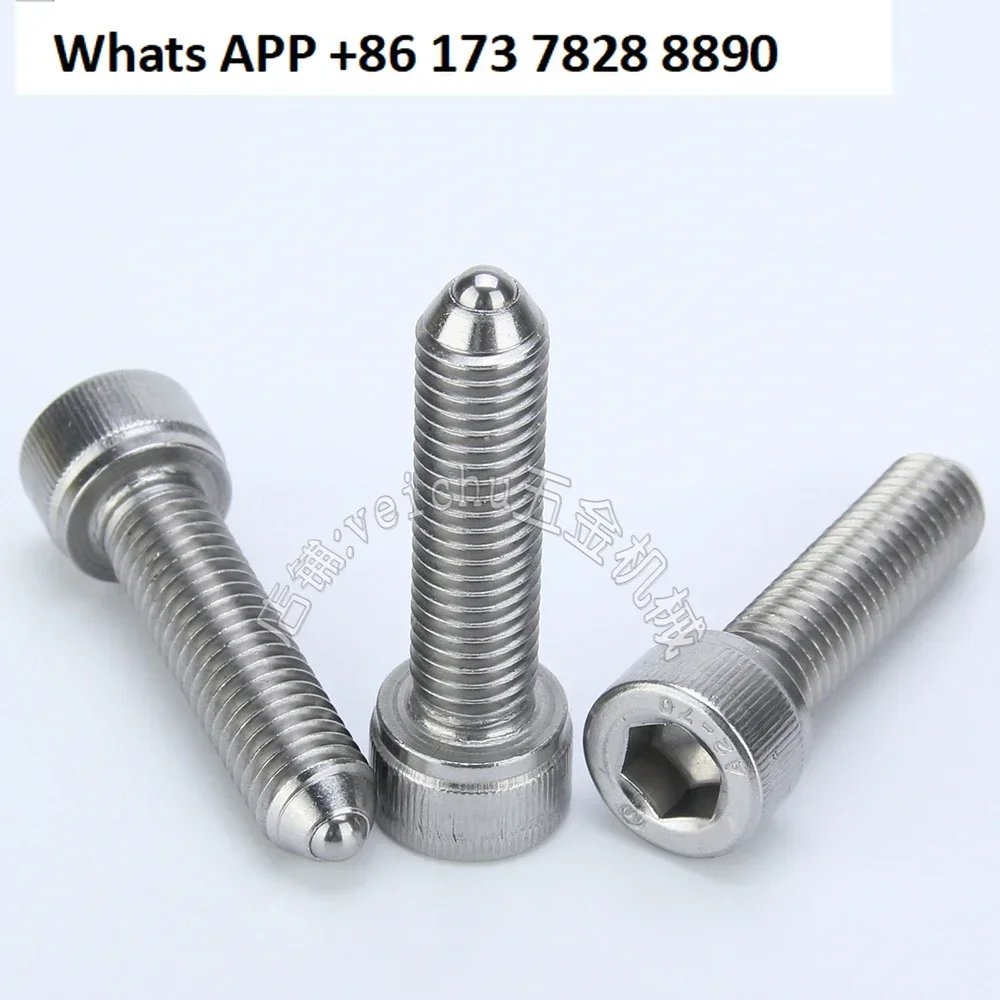 10PCS PKZ01/PKZ03 Springless Positioning Bead Hexagonal Bolt Type VCN419.1 Full Round Ball Head Screw, Stainless Steel