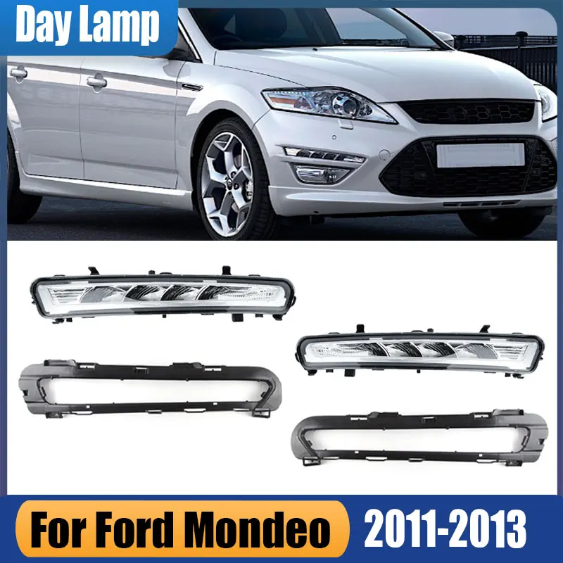 

Автомобильные аксессуары для Ford Mondeo 2011 2012 2013, авто передний бампер, противотуманные фары, светодиодные DRL, дневные ходовые огни, фары в сборе