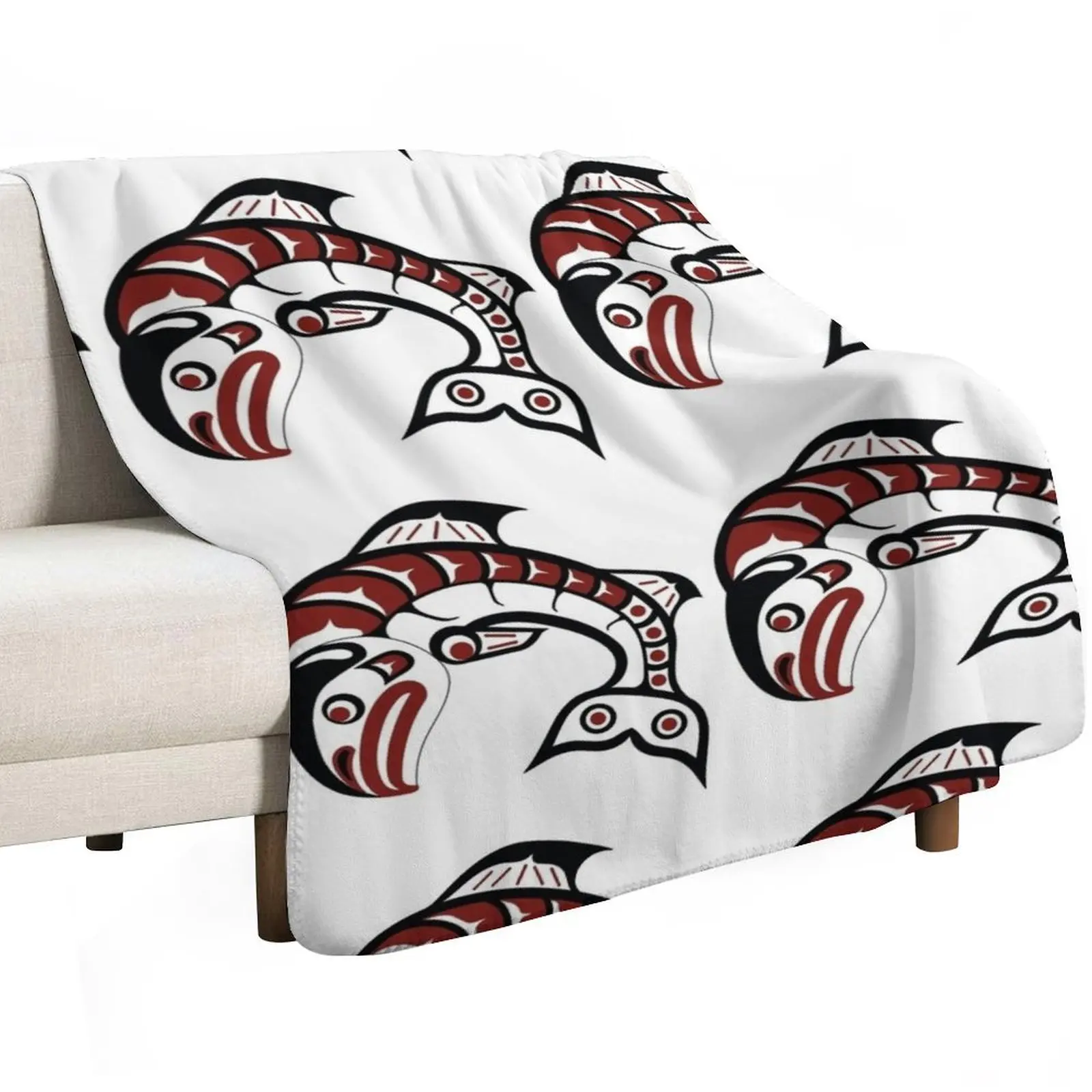 

Salmon Throw Blanket Bed Stuffeds Picnic Flannels Blankets