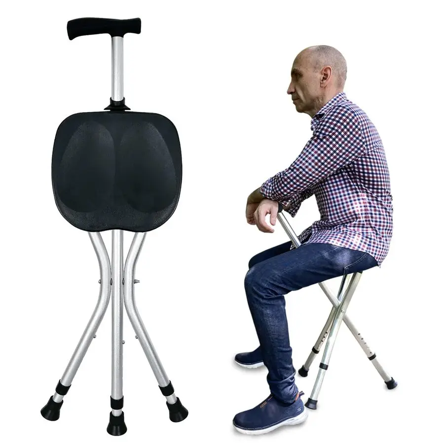 

Регулируемая складная трость-стул для ходьбы: прочность при ходьбе и удобство для сидения, из алюминиевого сплава, с защитой от скольжения