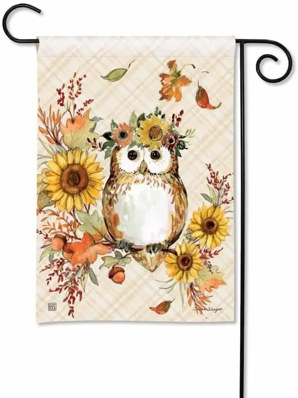 Studio M Autumn Owl 18 x 12 Inches, Double Sided Design, Weather & UV/Fade Resistant Polyester, Outdoor Flag Decoration  uui