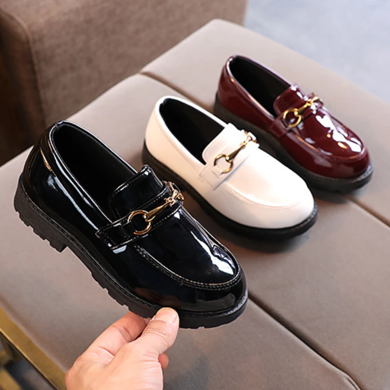 Children Leather Shoes for Boys 2026 New Fashion Kids Retro Single Shoes Students Black British Style Performance Shoes