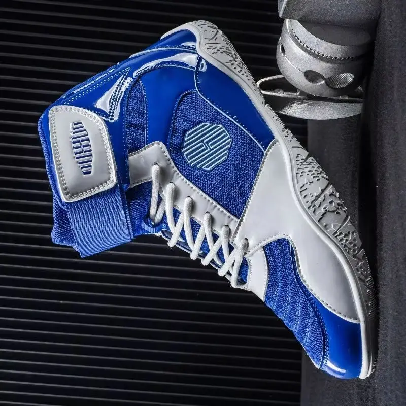 

2025 New Wrestling Boots for Men Blue Red Boxing Shoes Man Top Quality Gym Training Shoe Competition Sport Fighting Boots