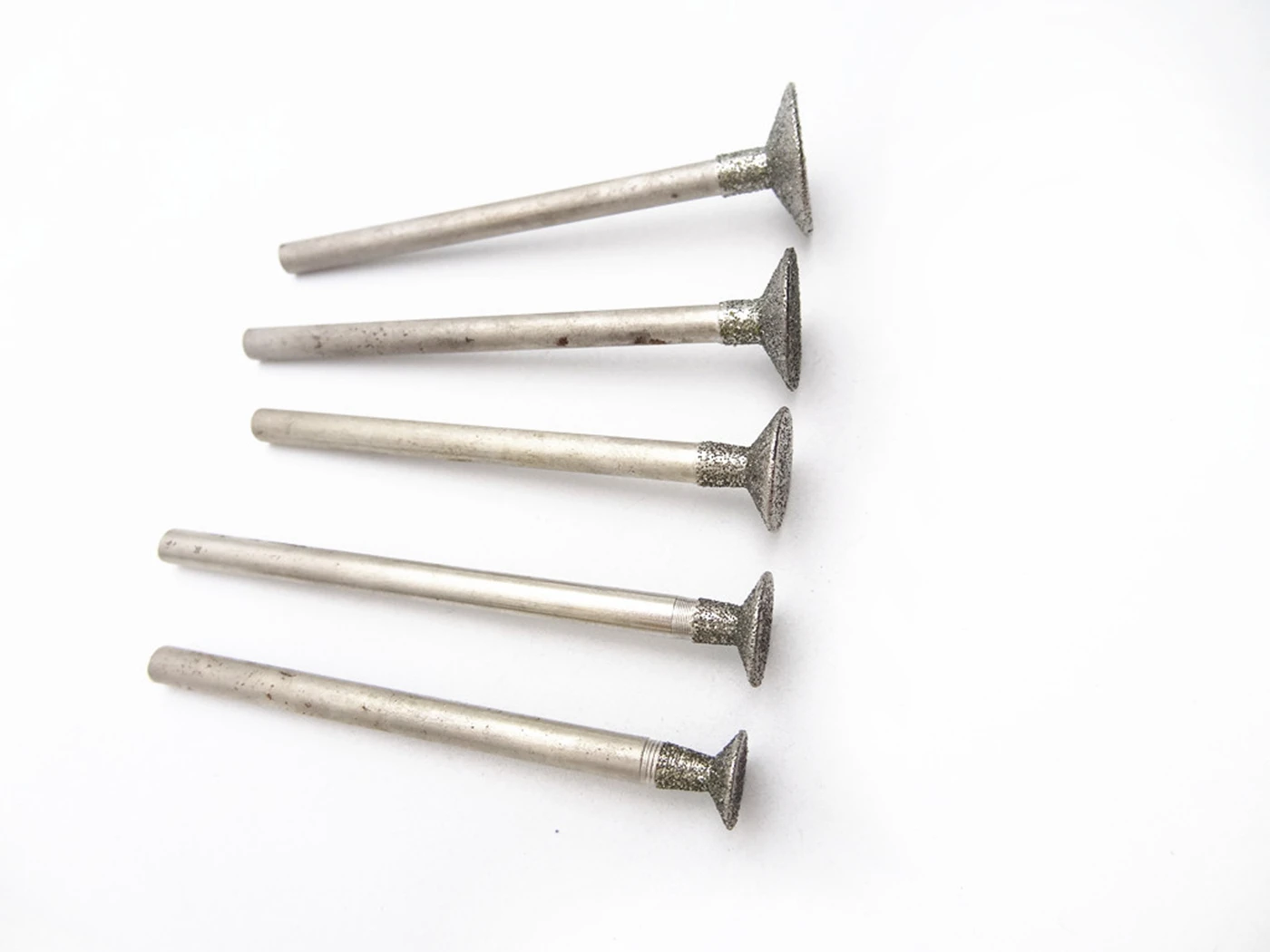 5/10/20 Pcs Diamond Grinding 4MM Shank Head Burrs Bits 8mm to 16mm Rotary Tools Jade Stone Carving Polishing Engraving Tools