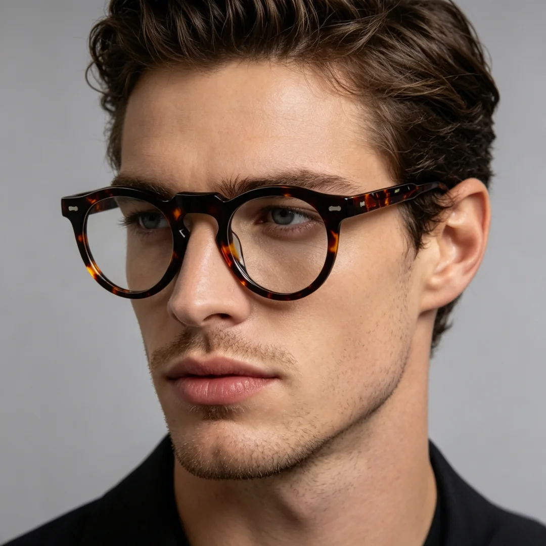 Retro Round Reading Glasses Men And Women 47mm Japanese Acetate Prescription Eyeglasses High Quality Everyday