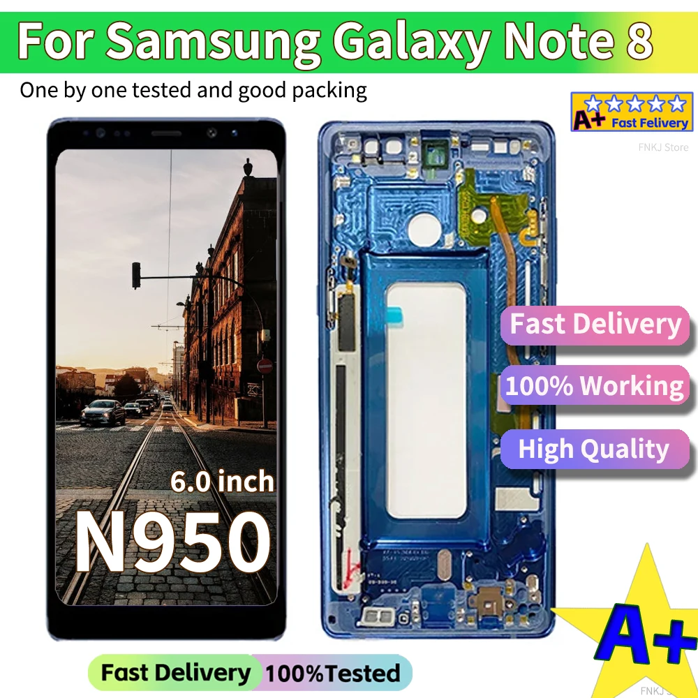 OLED Note8 Display 100% For SAMSUNG Galaxy Note 8 LCD 6.0\