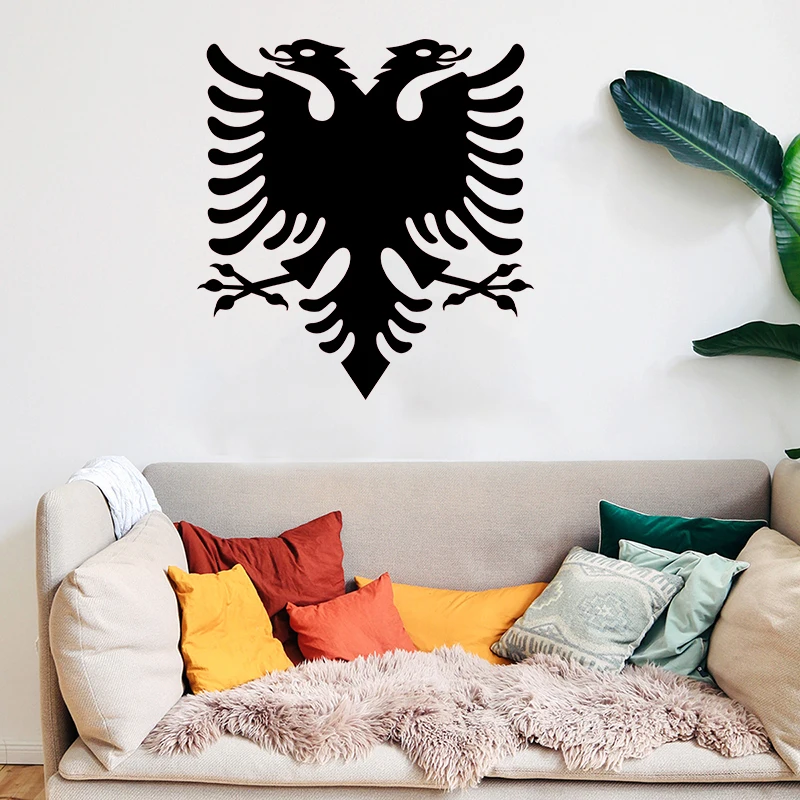 T141# Albanian Logo Wall Sticker Kids Room Background Home Decoration Mural Living Room Wallpaper Funny Decal