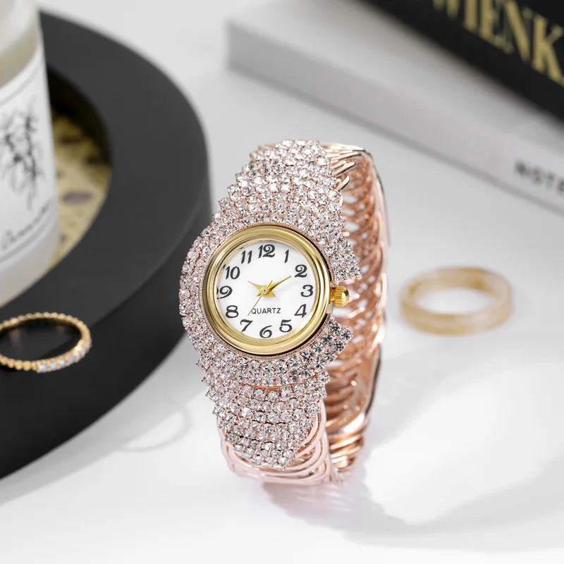 Nouvelles montres de luxe en diamant pour femmes mode strass métal Quartz montre-bracelet élégante dames montre femme horloge montre femme