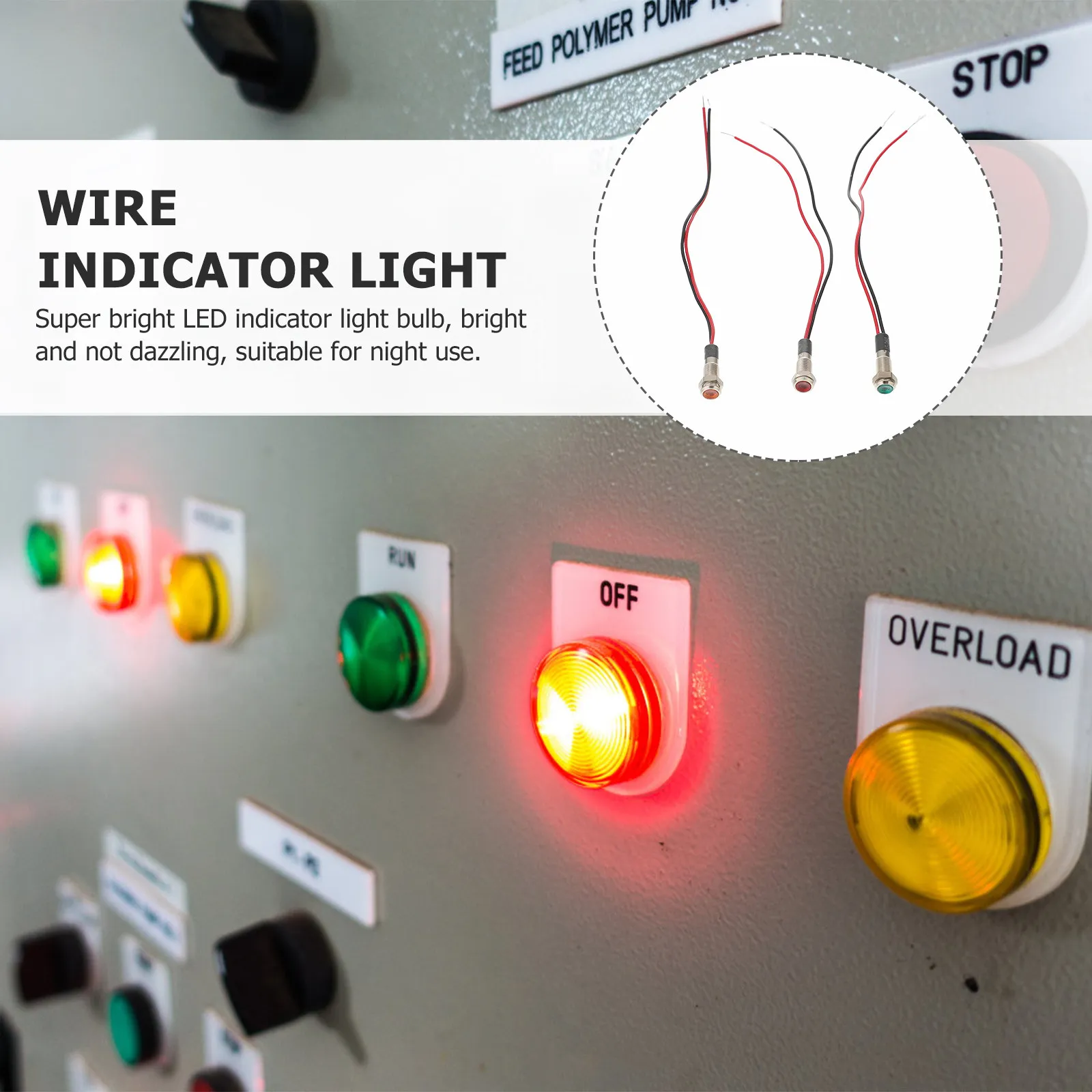 

3Pcs LED Signal Lamp Waterproof Wired Indicator Screw Terminal Dash Warning Light for Car Boat Truck