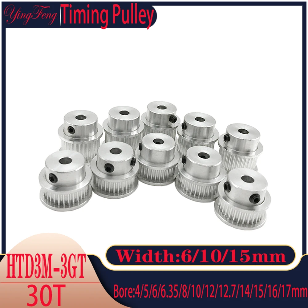 

3D Printer Parts 30Teeth HTD3M K-type Synchronous Wheel Aperture 4/5~16/17mm Pulley Width 6/10/15mm 3M Timing Pulley