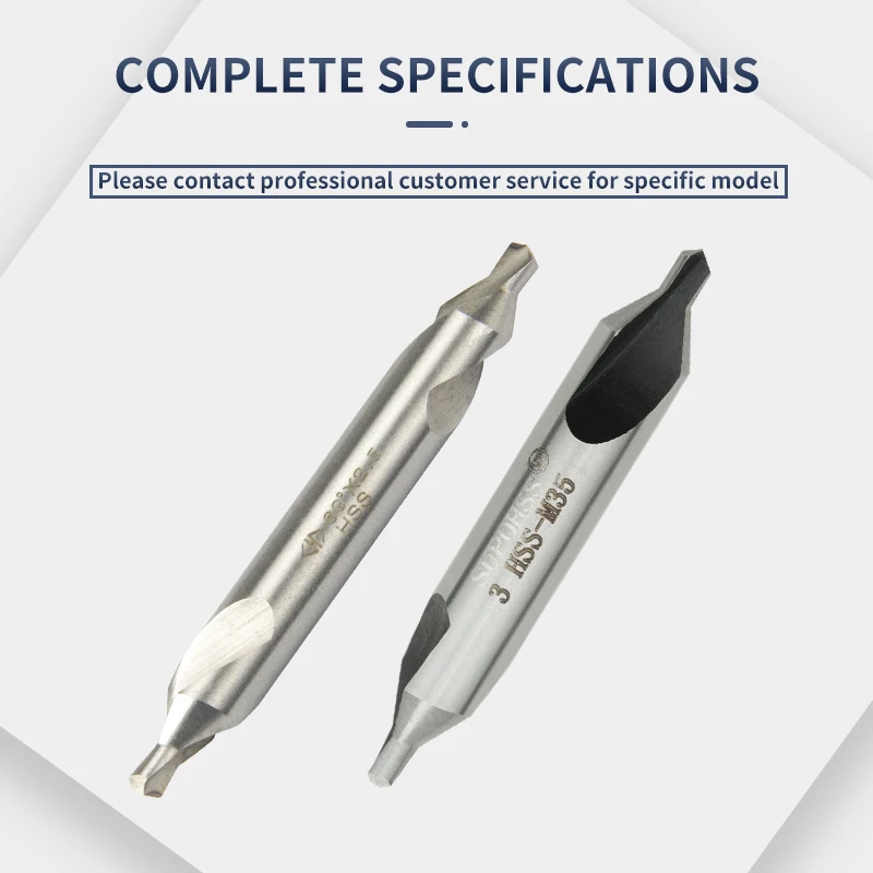Punte centrali HSS Set di punte angolari per svasatori da 60 gradi A1.0mm 1.5mm/2.0mm/2.5mm/3.5mm/4mm/5mm/6mm Punta da trapano per metallo