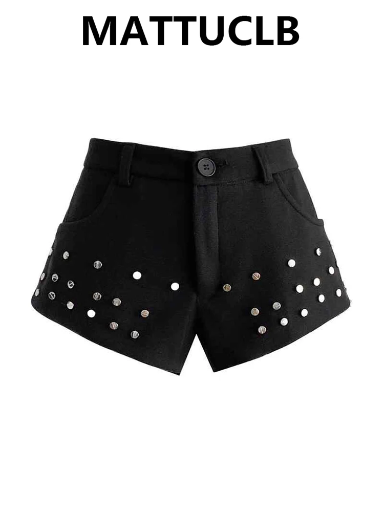 

Summer Women Low Rise Sequin Shorts Black Shorts Y2K 2000s Dark Academia Gyaru Coquette Japanese Harajuku Hot Pants High Street