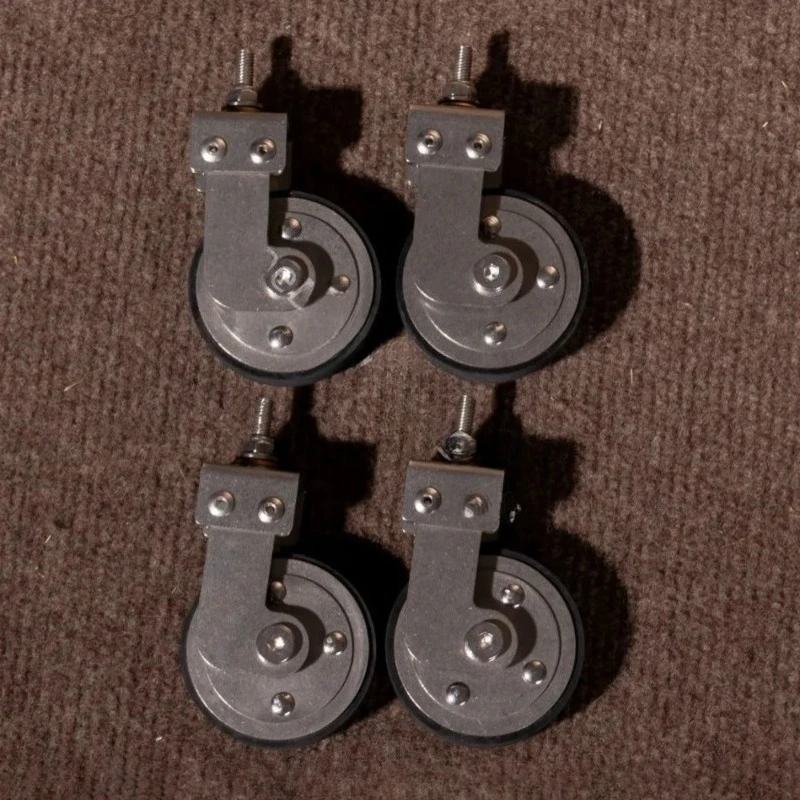 4PCS Furniture Casters – Metal Single-Wheel Swivel Caster with Rubber Tire, M6 Thread