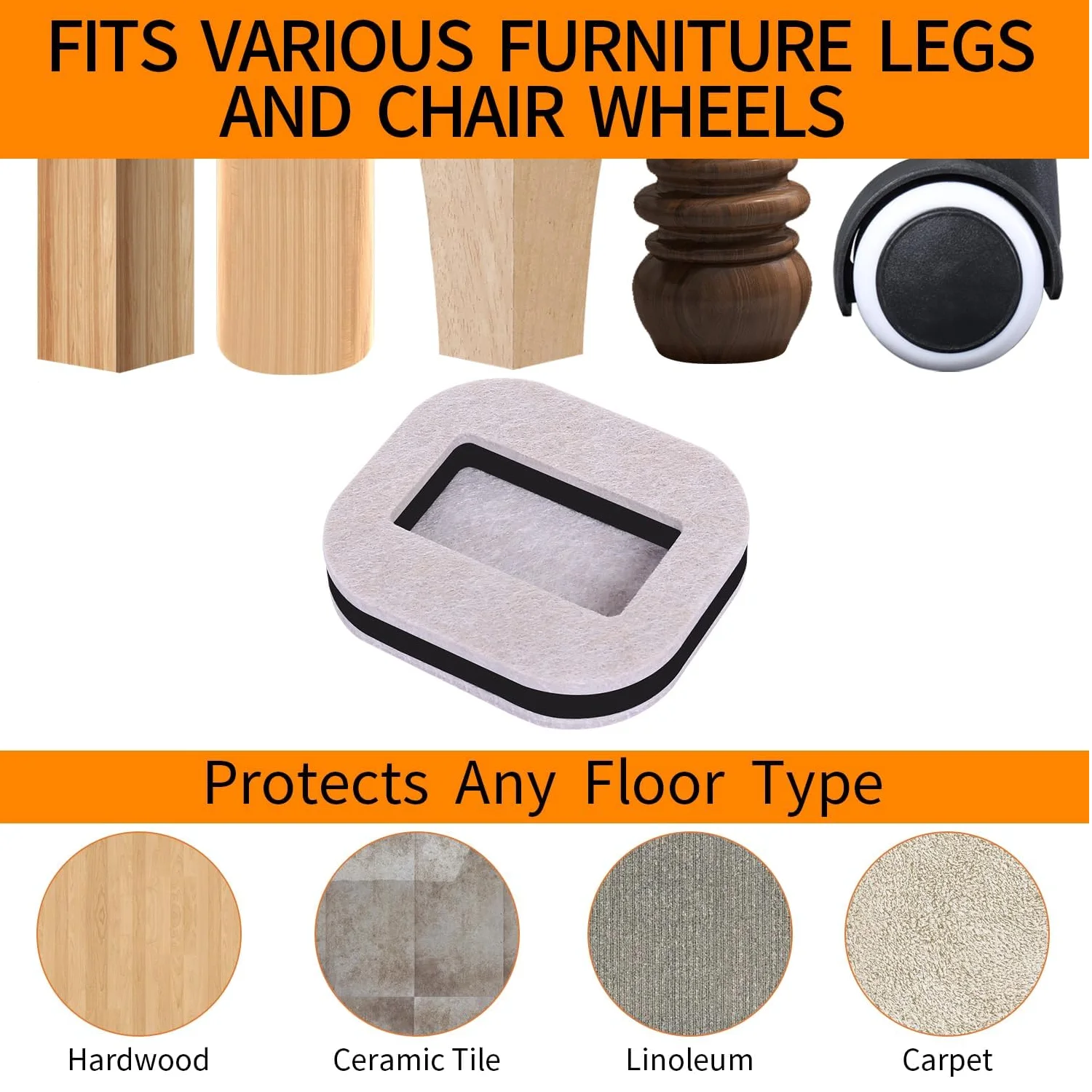 Office Chair Wheel Stopper Furniture Caster Cups Wood Floor Protectors Anti Vibration Pad Chair Roller Feet Anti-slip Mat