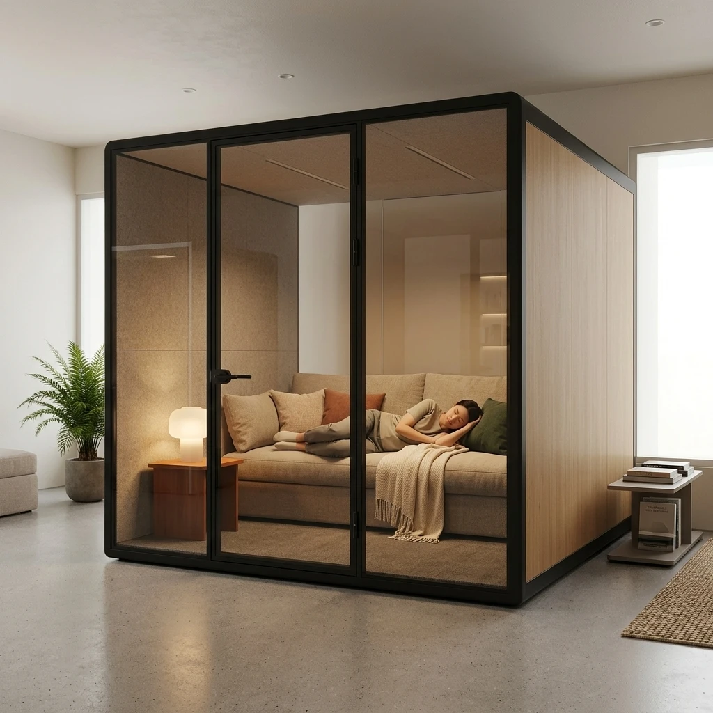 Multifunctional Soundproof Pod Movable Acoustic Office Cabin Privacy Phone Meeting Silent Booth