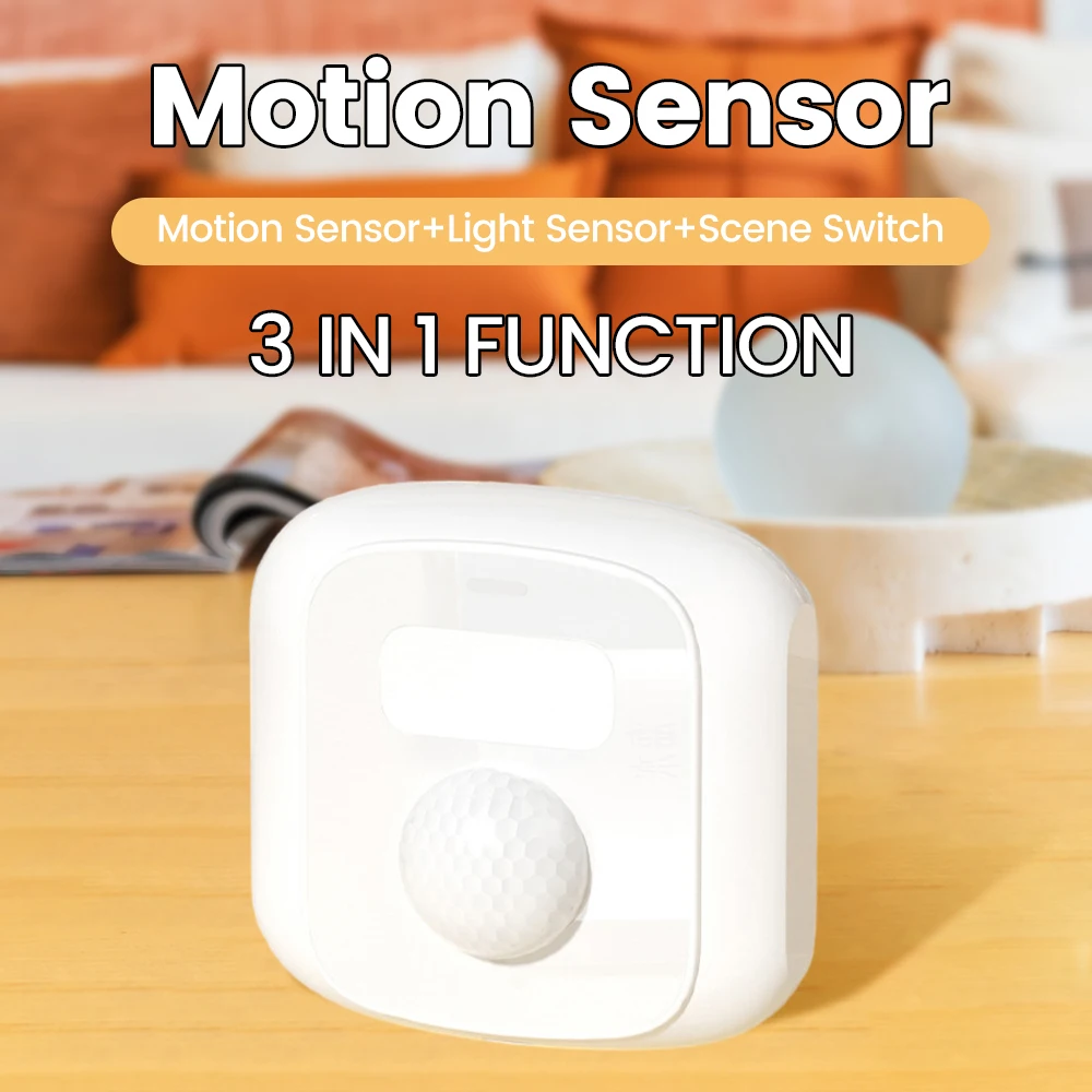 

3 IN 1 Work With Tuya Zigbee Human Motion Sensor Smart Home PIR Motion Sensor Detector With Light Sensor Scene Switch Function