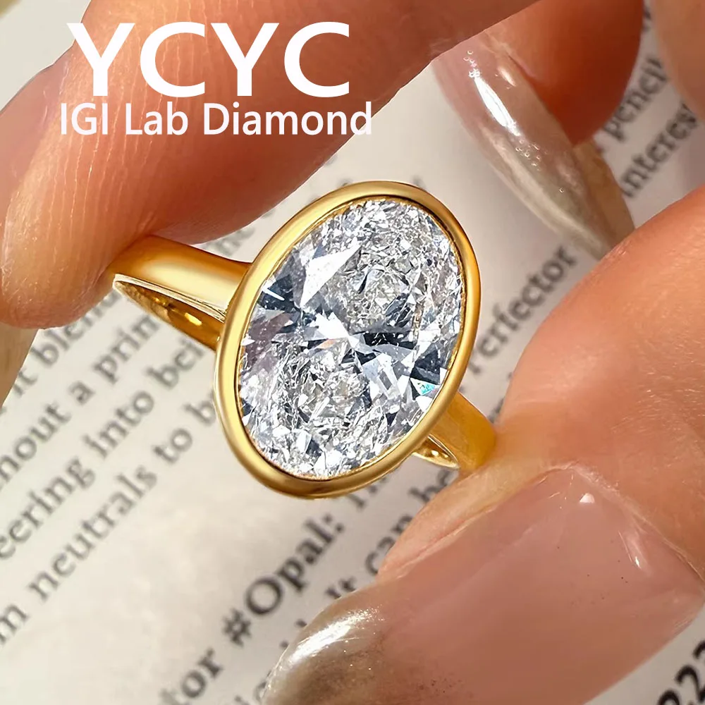 

Factory sell Ring Oval cut IGI Lab Grown Diamond Rings Gems 18K gold Ring for Women Fine Jewelry ﻿