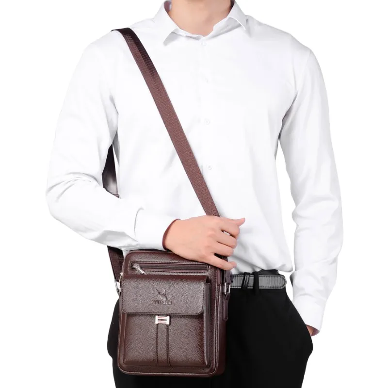 Men\'s Crossbody Shoulder Bags Waterproof Messenger Bag Vintage Men Handbag Pu Leather Business Bag Tote Bag fanny pack 2023 New