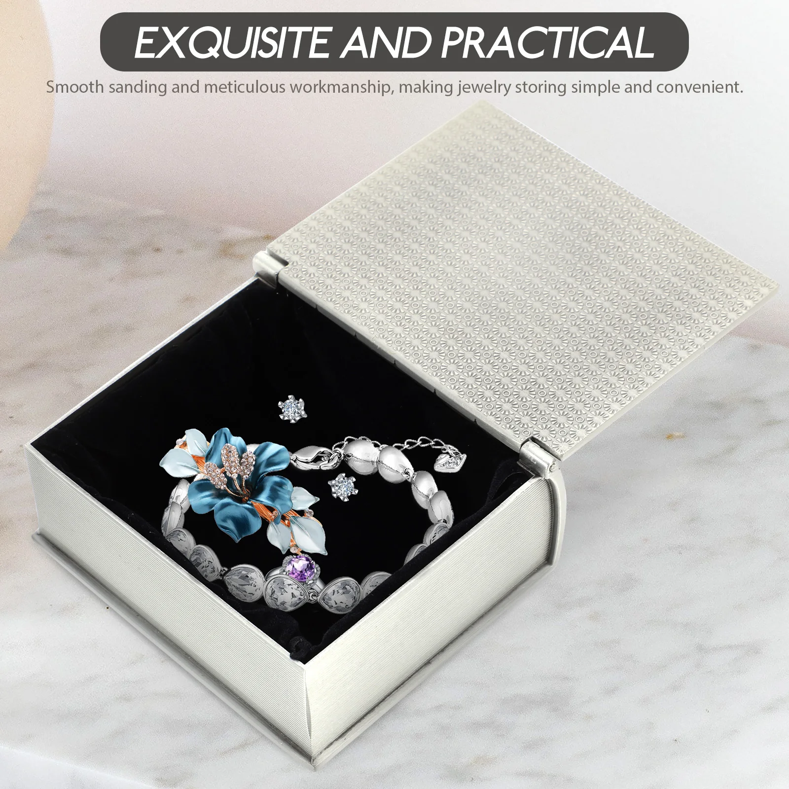 

Zinc Alloy Jewelry Box Vintage Castle Book Shape Necklace Earring Storage ganizer Faux Decorative Boxes Gifts For Her