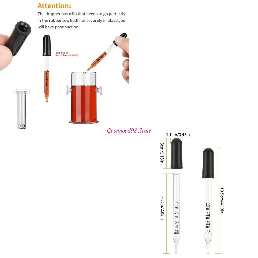 

eusable Dropper Glass Liquid Droppers for Liquid Essential Oil