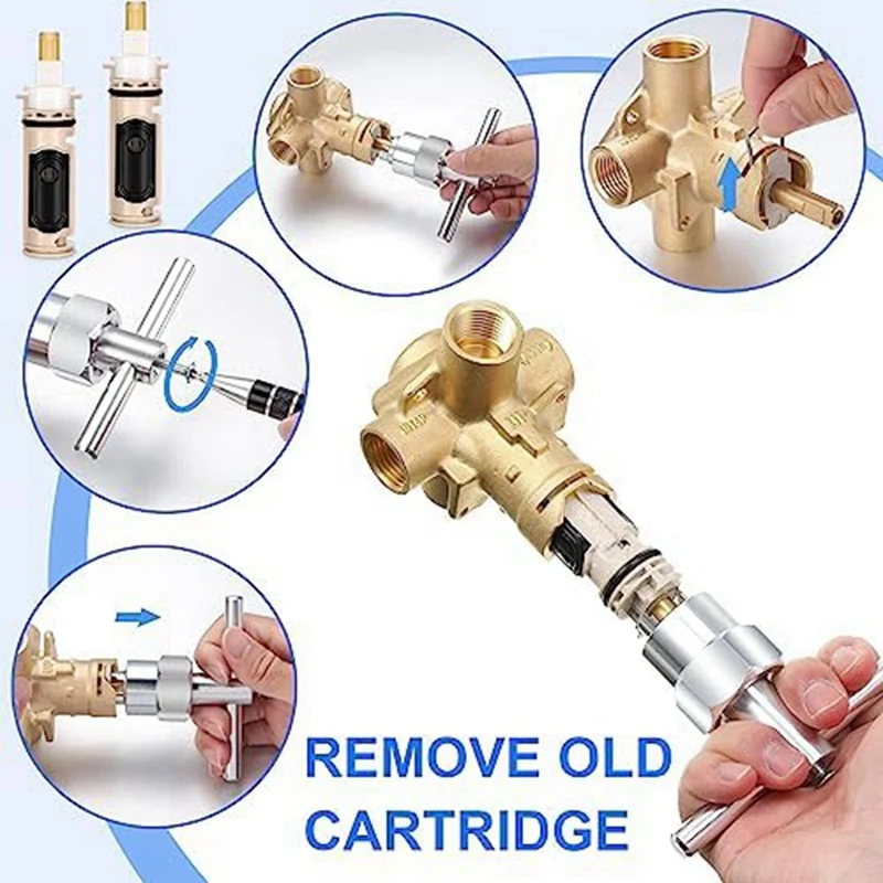 Cartucho de ducha Compatible con Moen 1222, herramienta de repuesto, accesorios para bañera, paquete de 3 unidades