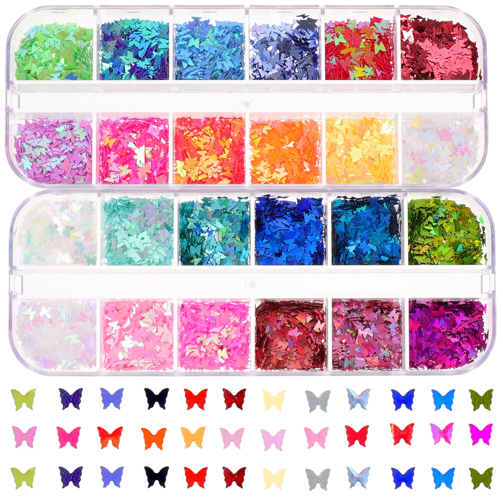 مسمار الفن الديكور الفراشات الترتر يلمع ماكياج الترتر مانيكير لوازم صالون المنزل استخدام مسمار الفن الديكور