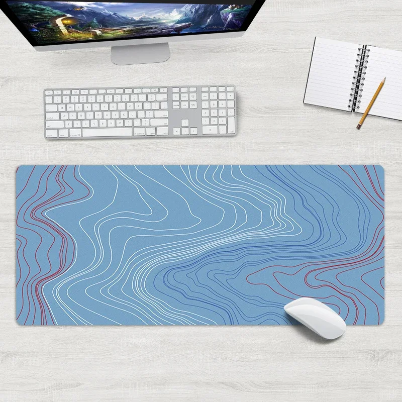 

Large Gaming Mouse Pad Black White Line Gamer Big Mouse Mat Computer Gaming Locking Edge Mousepad Keyboard Desk Mice Pad 308090