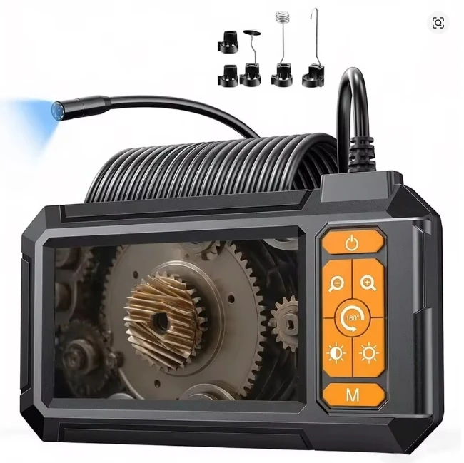 Industrial Endoscope Camera Automotive Endoscope 4.3-Inch IPS Screen 8mm IP67 Waterproof 8LED Tube Maintenance Inspection