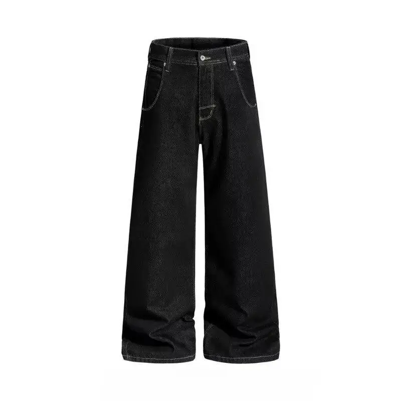

Spring 2026 Men's Loose Straight Leg Wide Leg Jeans Casual Comfortable Long Trousers Retro American Style Daily Wear