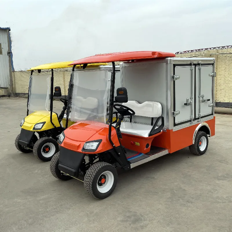 

Multifunctional 2-Seat Solar Panel Golf Cart Lithium Battery Smart Operation Fully Enclosed Rear Cargo Box Electric Golf Cart