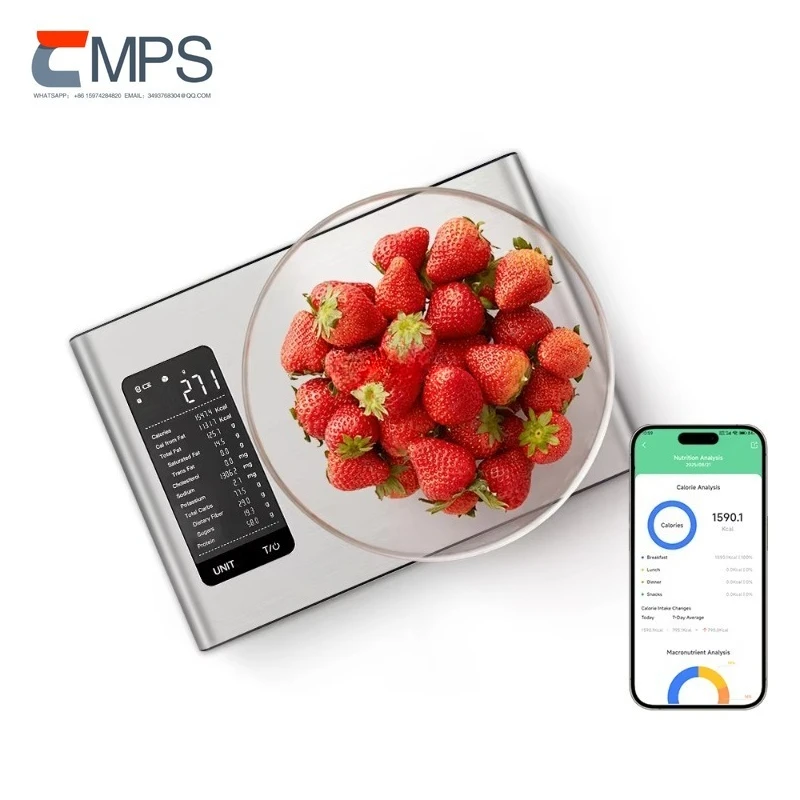 

Многофункциональный прибор для отслеживания калорий из нержавеющей стали, электронный цифровой баланс, питательный калькулятор, умные кухонные весы для еды