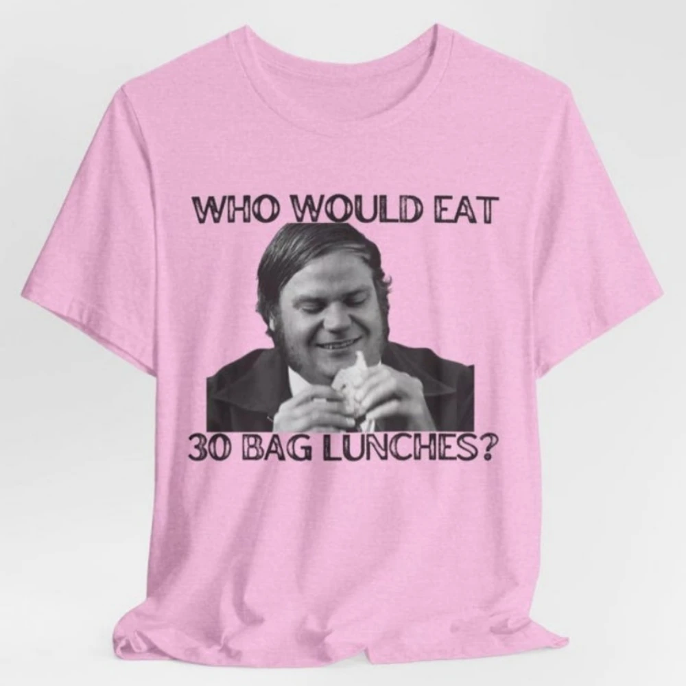 من سيفعل أكل حقيبة غداء 30؟ كريس فارلي التي شيرت قمصان مضحكة للرجال بيلي ماديسون فيلم إقتباس قميص الشارع قمم الموضة