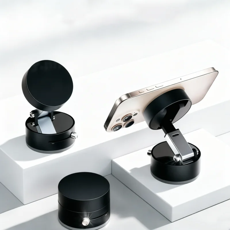 

New Foldable Magnetic Vacuum Suction Phone Holder Double Sided Suction Cup Car Bracket Portable Lazy Phone Stand for Home Car ﻿