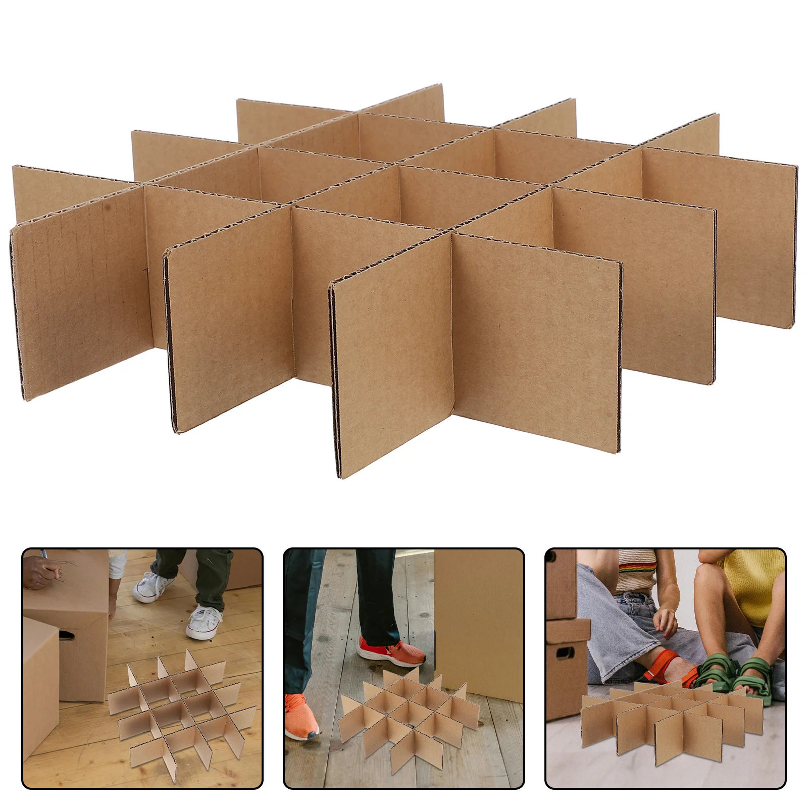6pcs Cardboard Divider For Transport Protection Grid Packaging Box Protector Craft Storage Organizer Small Containers