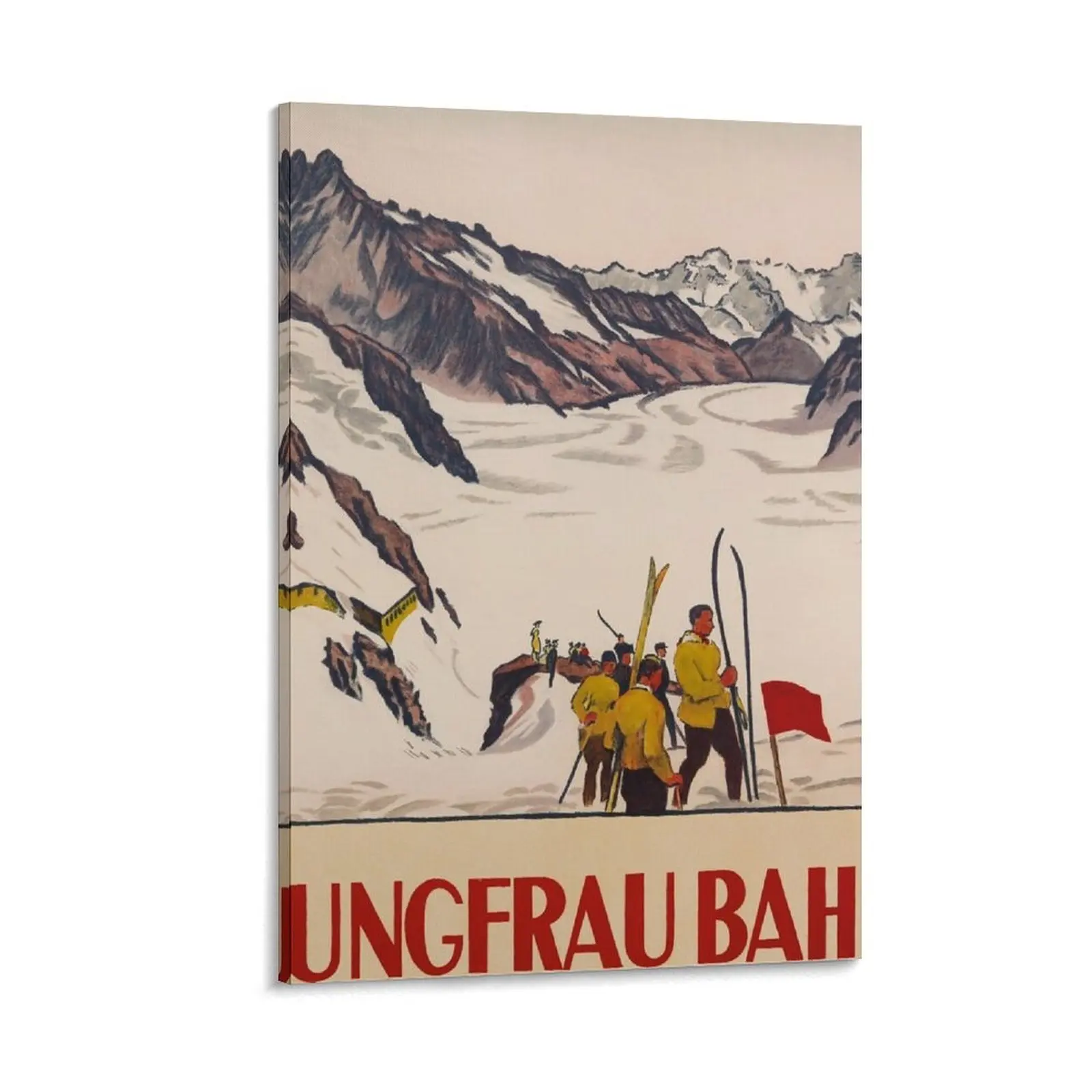 

Jungfrau Bahn vintage travel poster Canvas Painting decorations for the room Decoration for bedroom