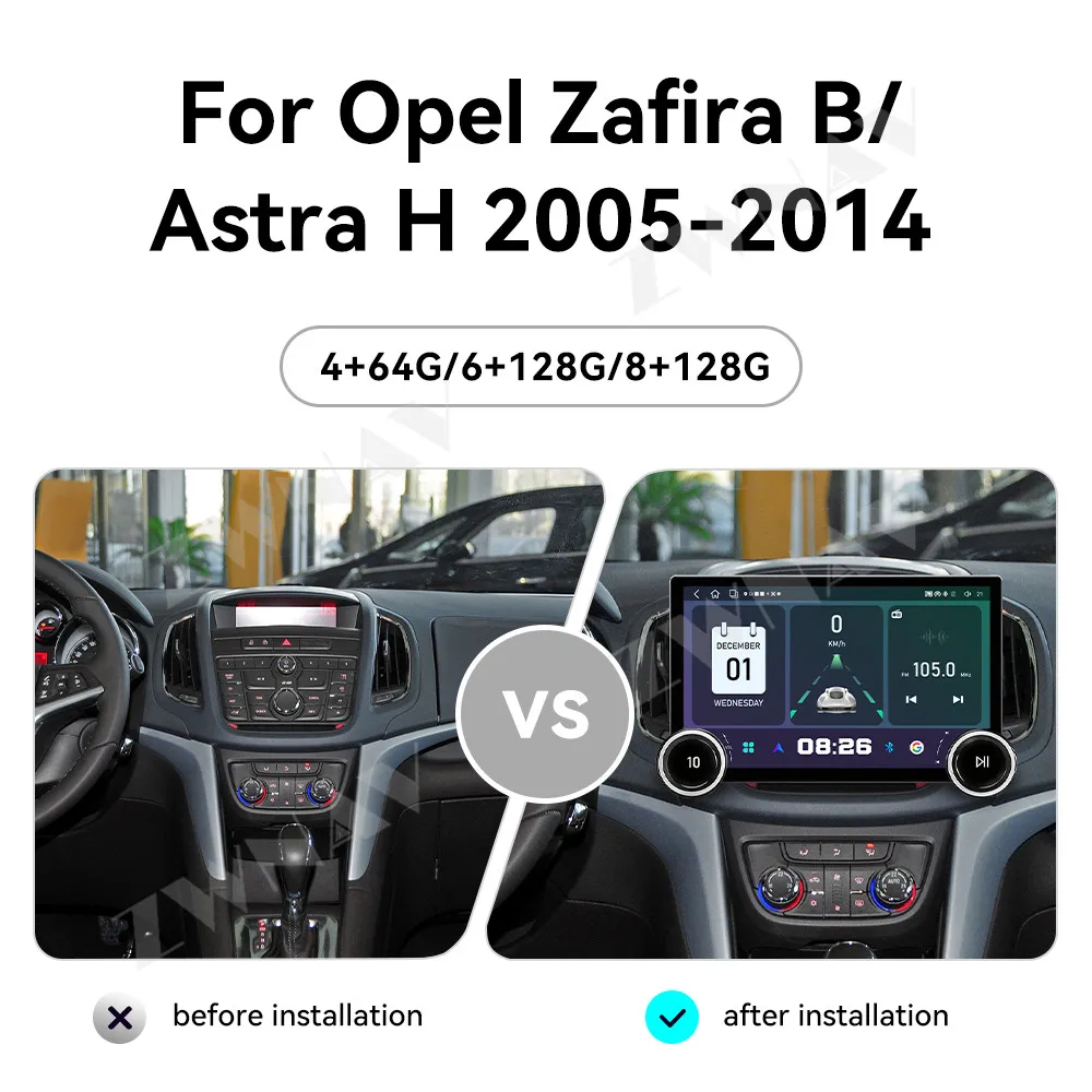 

11,5-дюймовый сенсорный HD-экран Android 15 для Opel Zafira B Astra H 2005-2014, мультимедийный плеер, стерео, GPS-навигация, автомагнитола, подогрев