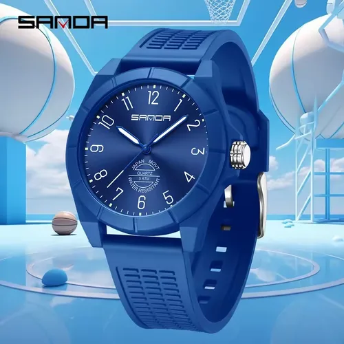Imagen 2 del producto SANDA 6212 reloj de cuarzo Simple a la moda para estudiantes, relojes deportivos luminosos con correa de silicona resistente al agua para hombre y mujer, reloj para hombre