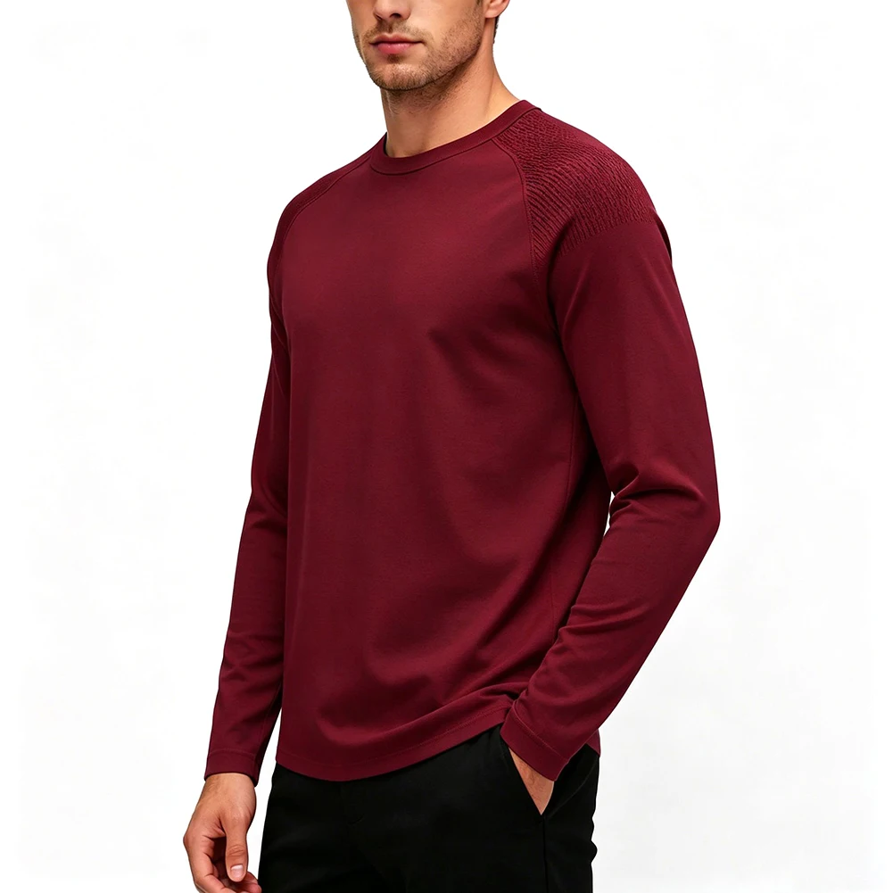 Breathable Sport Shirt Men Sweatshirt For Everyday Wear 96 Percent Polyester 4 Percent Spandex Regular Fit Length