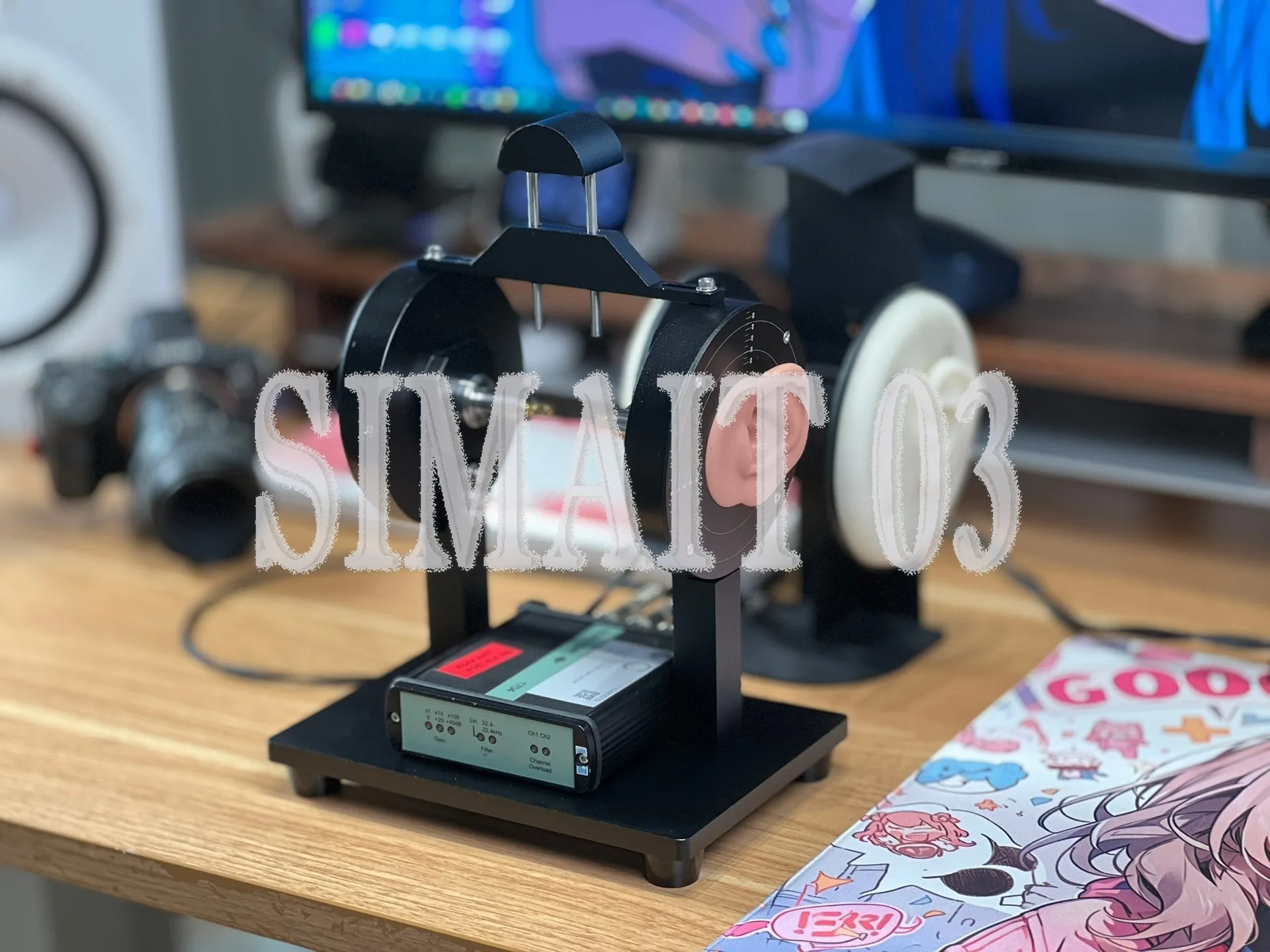 Headphone Test Stand with IEC711 Ear Simulator - R&D Frequency Response Curve Measurement