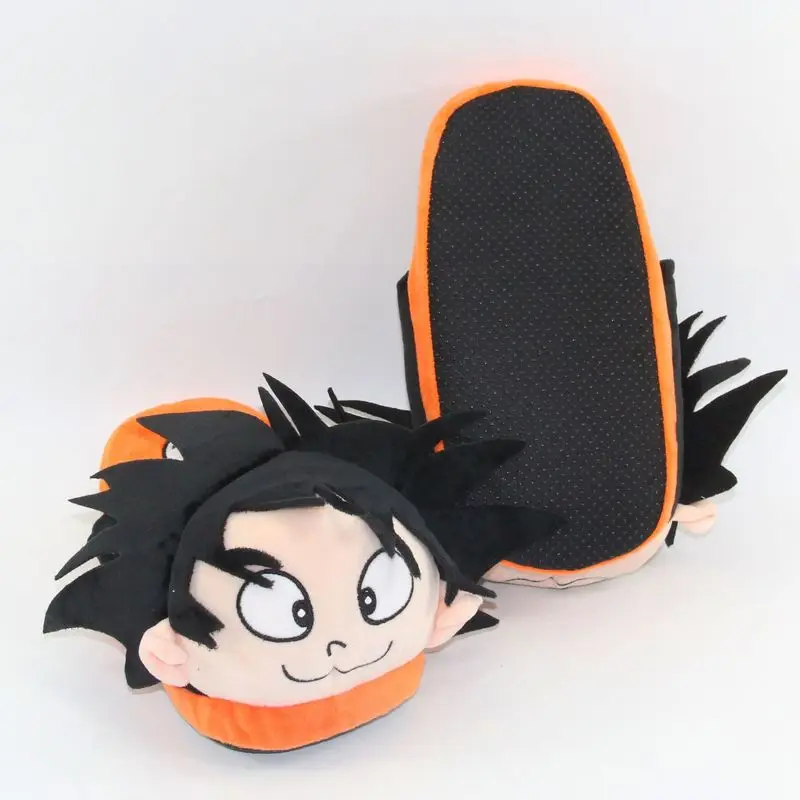 Zapatillas de algodón de felpa de Anime Dragon Ball Wukong, zapatillas de invierno personalizadas para el hogar para hombre, zapatos cálidos de algodón creativos para parejas, regalos